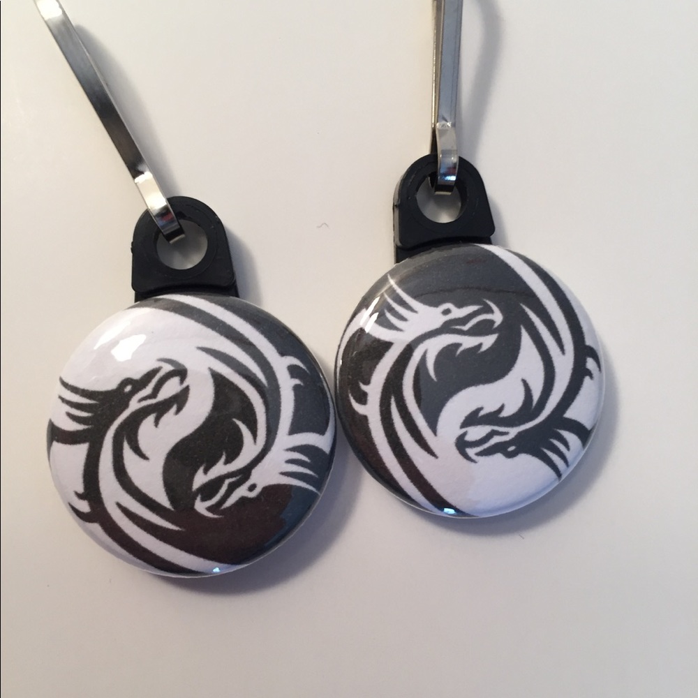 Yin Yang Dragon Bag Tag Zipper Pulls